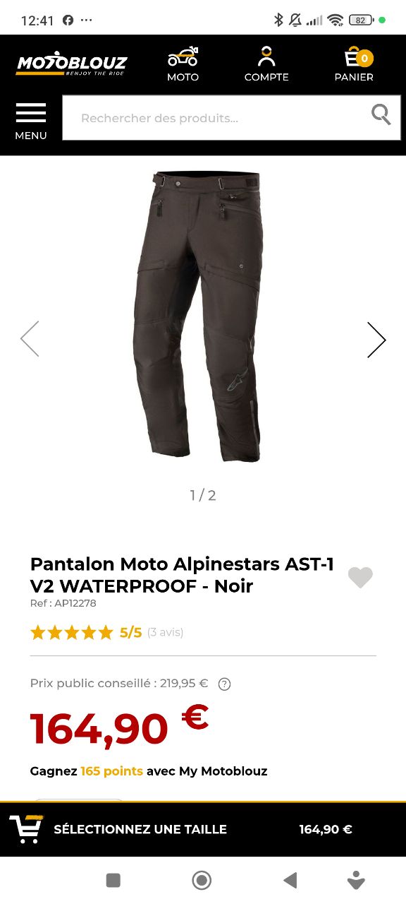 Pantalon moto alpinestar waterproof 