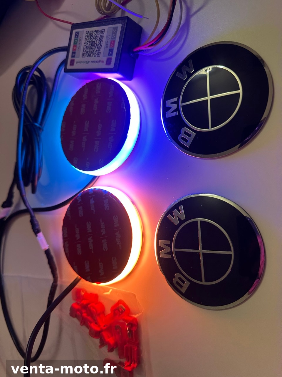 Neuf Logo led application rgb BMW 70 mm anneau Led