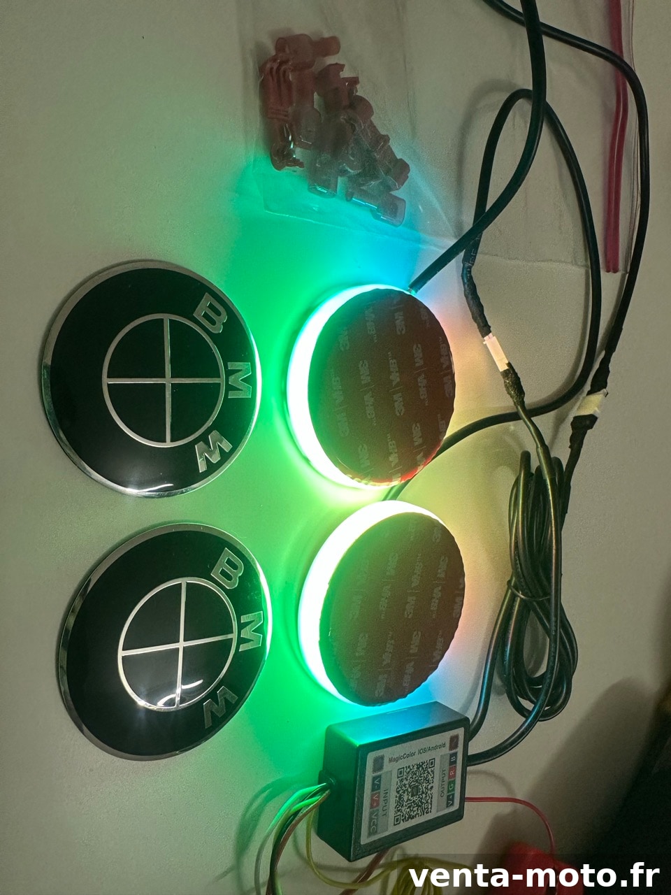 Neuf Logo led application rgb BMW 70 mm anneau Led