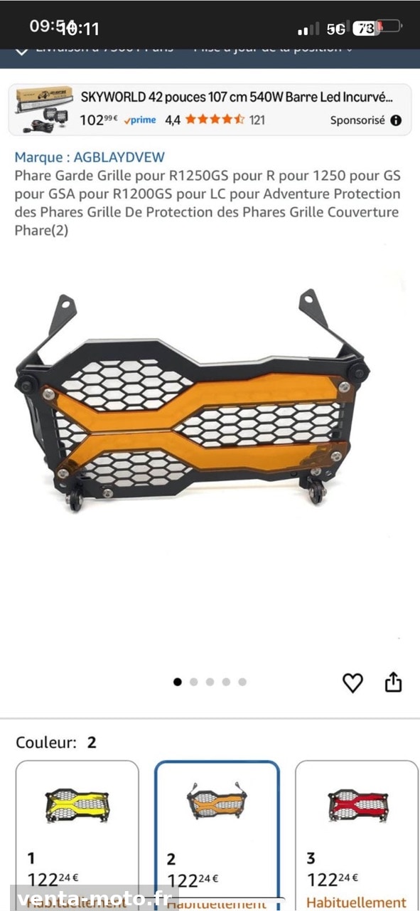 Neuf Protection phares BMW GS 1250 protège feux av